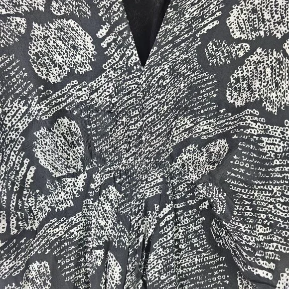 Vetiver Retrograde Kimono Dress Big Butterfly Black and White All Over Pattern, - Picture 7 of 12